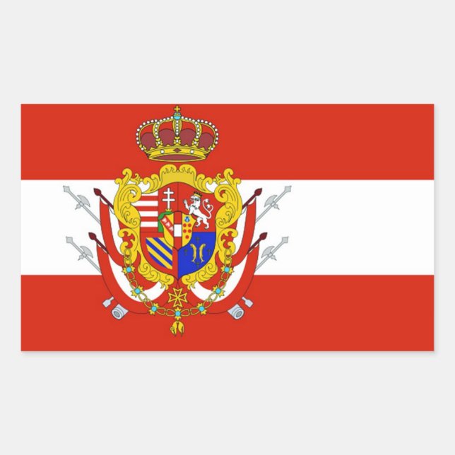 Red White Banner Grand Duchy of Tuscany Rectangular Sticker (Front)