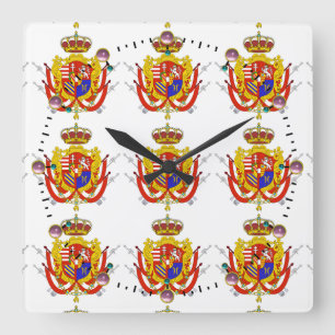 Red White Banner Grand Duchy of Tuscany Square Wall Clock