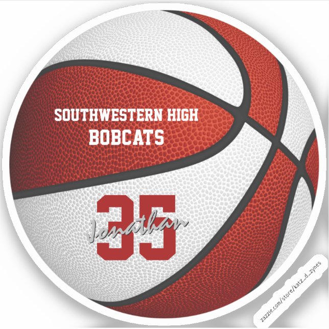 Red white basketball boys girls team colours (Front)