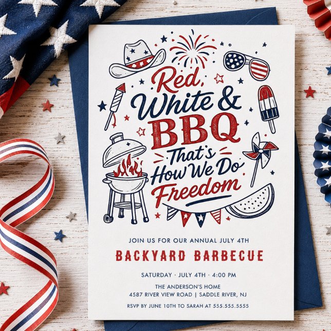 Red White & BBQ Party Invitation (Creator Uploaded)