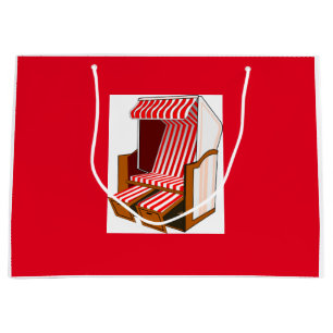 Red & White Beach Chair Theme Party Gift Bag