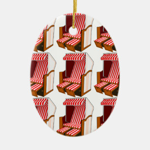 Red & White Beach Chairs Theme Ornament