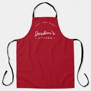 Red White Best Chef ever Custom Your Kitchen  Apron