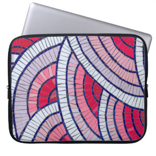 Red, white, black, and pink abstract artwork laptop sleeve