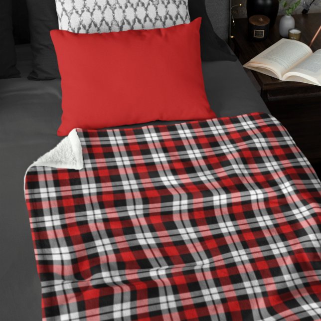 Red White Black Buffalo Check Plaid Pattern Fleece Blanket (Creator Uploaded)