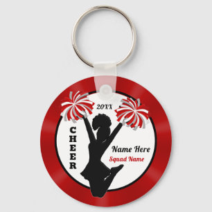 Red, White, Black, Cheap, Cheerleader Party Favour Key Ring