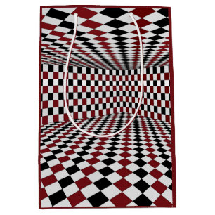 Red White Black Chequered Room High Contrast Medium Gift Bag