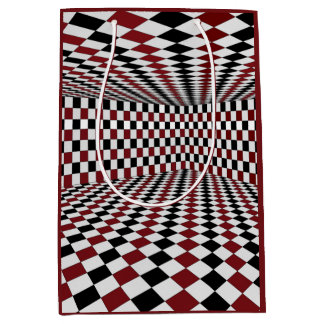Red White Black Chequered Room High Contrast Medium Gift Bag