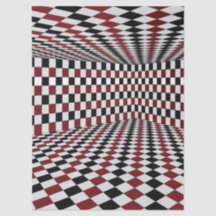 Red White Black Chequered Room High Contrast