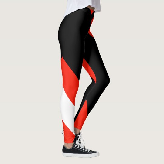 Red White Black Colour Block 4anissa Leggings Zazzle Com Au