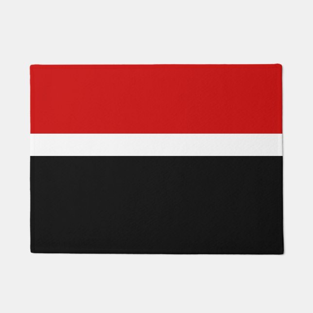 Red White Black Colour Block Style Design  Doormat (Front)