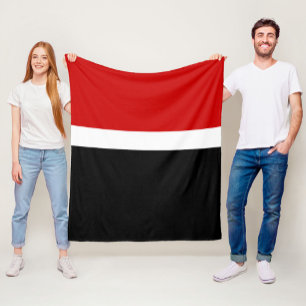 Red White Black Colour Block Style Design  Fleece Blanket