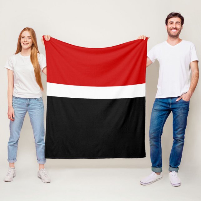 Red White Black Colour Block Style Design  Fleece Blanket (Creator Uploaded)