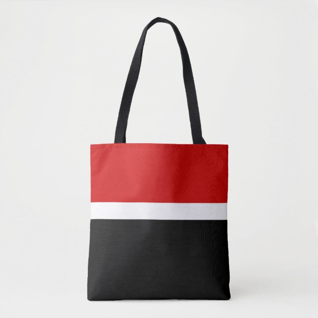 Red White Black Colour Block Style Design  Tote Bag (Front)