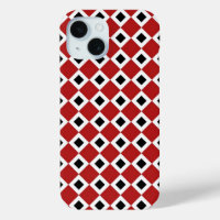 Red, White, Black Diamond Pattern