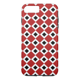 Red-White-Black Diamond Pattern iPhone 8 Plus Case