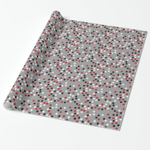 red white black dots pattern wrapping paper