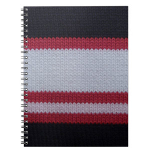Red White Black: Knitted Woollen Fabric Pattern Notebook