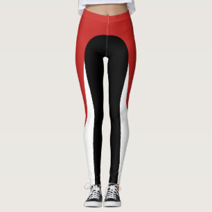 Red/White/Black Pattern Leggings