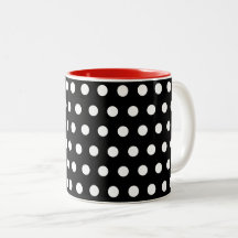 Red White Black polka dots