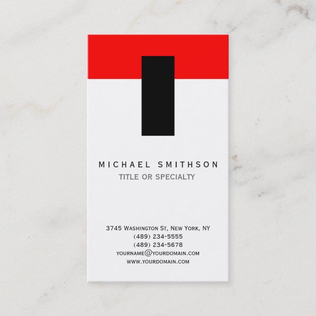 Red White Black Simple Travel Agent Business Card (Front)