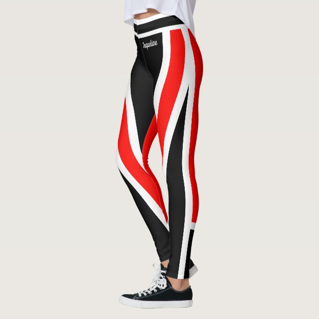 Red White Black Squad Leggings (Left)