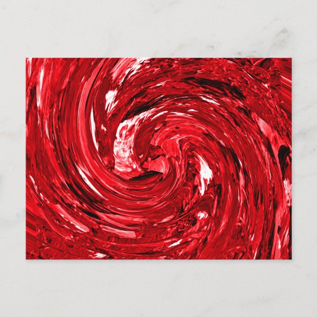 Red White Black Swirl Design  Postcard (Front)