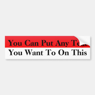 Red & White Blank Bumper Sticker
