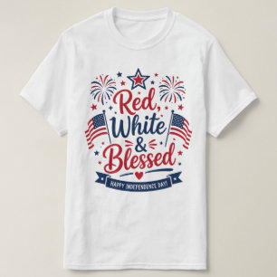 Red, White & Blessed 4th of July Patriotic T-Shirt