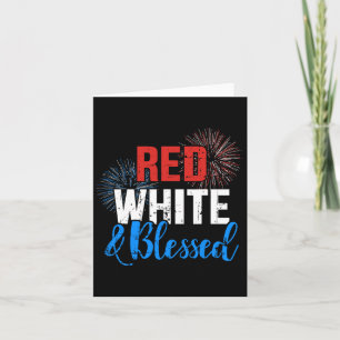 Red White Blessed For Independence Day On 4th Of J Card