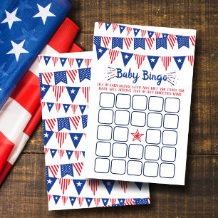 Red, White & Blue 4th Of July Baby Shower Bingo