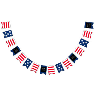 Red White Blue 4th of July Business Company Logo Bunting