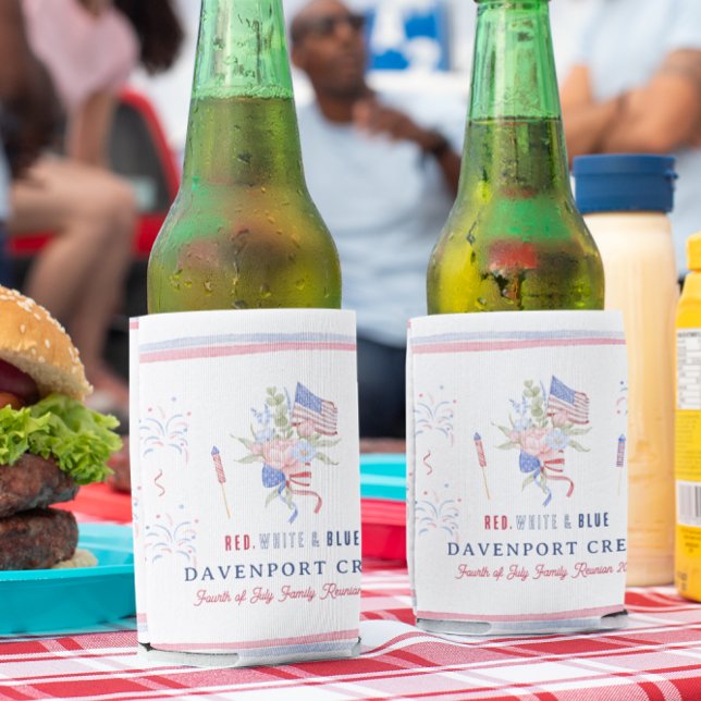 Red White & Blue | 4th of July Reunion Can Cooler (Creator Uploaded)