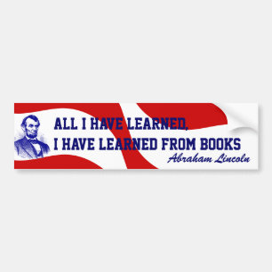Red white Blue Abraham Lincoln Edu Bumper Sticker