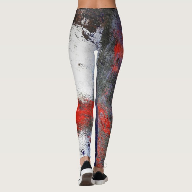Red White Blue Abstract ll Leggings (Back)