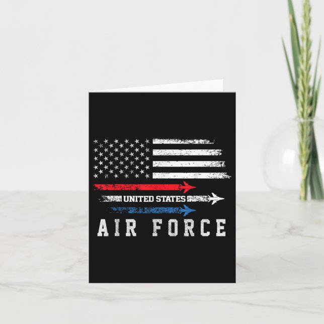 Red White Blue Air Force Flyover Proud American In Card (Front)