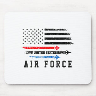 Red White Blue Air Force Flyover Proud American In Mouse Pad