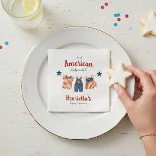 Red White Blue American Baby Shower Paper Napkins