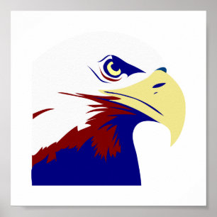 Red, White & Blue American Eagle Poster
