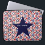 Red White Blue American Patriotic Modern Pattern Laptop Sleeve<br><div class="desc">Red White Blue American Patriotic Modern Pattern Laptop Sleeve has a modern pattern of American Pride with red,  white and blue colours from the American Flag. Also great for July 4th Celebration and give as a gift to that special person in our life. Personalise it.</div>