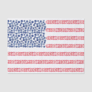 Red White Blue Americana Summer Fruit Pattern Tissue Paper