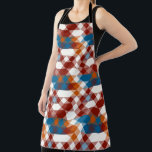 red white blue and orange geometric apron<br><div class="desc">red white blue and orange geometric</div>