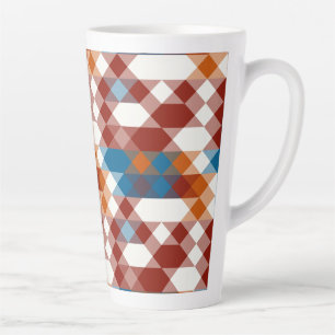 red white blue and orange geometric latte mug