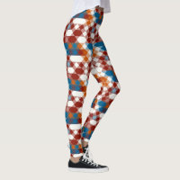red white blue and orange geometric