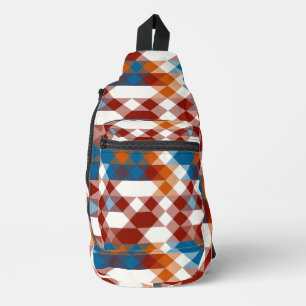 red white blue and orange geometric sling bag