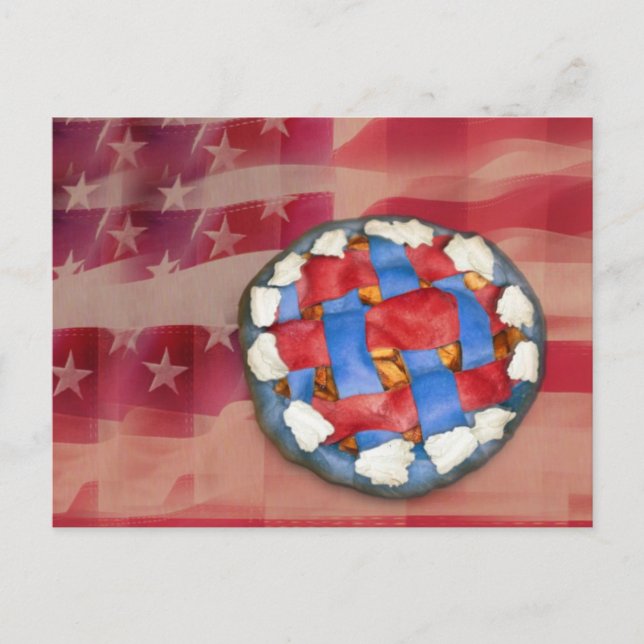 Red, White & Blue Apple Pie Postcard (Front)