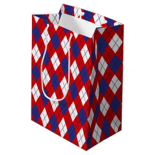 Red White Blue Argyle 1-GIFT BAG m
