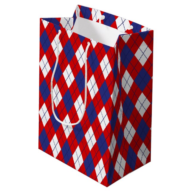 Red White Blue Argyle 1-GIFT BAG m (Back Angled)
