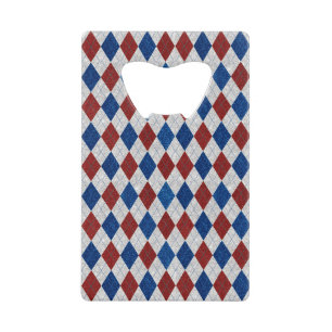 Red, White, Blue Argyle July 4 Glitter