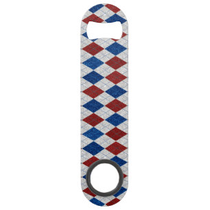 Red, White, Blue Argyle July 4 Glitter